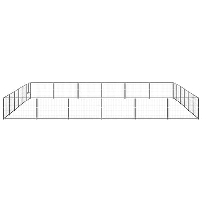 Dog Kennel Black 36 m² Steel