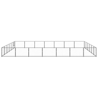 Dog Kennel Black 42 m² Steel