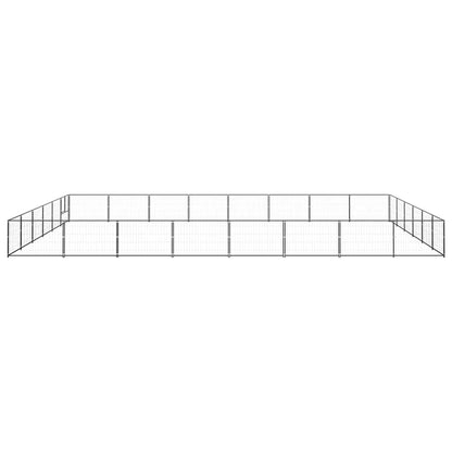Dog Kennel Black 48 m² Steel