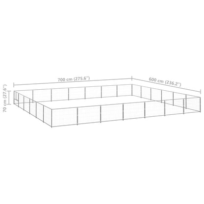 Dog Kennel Silver 42 m² Steel