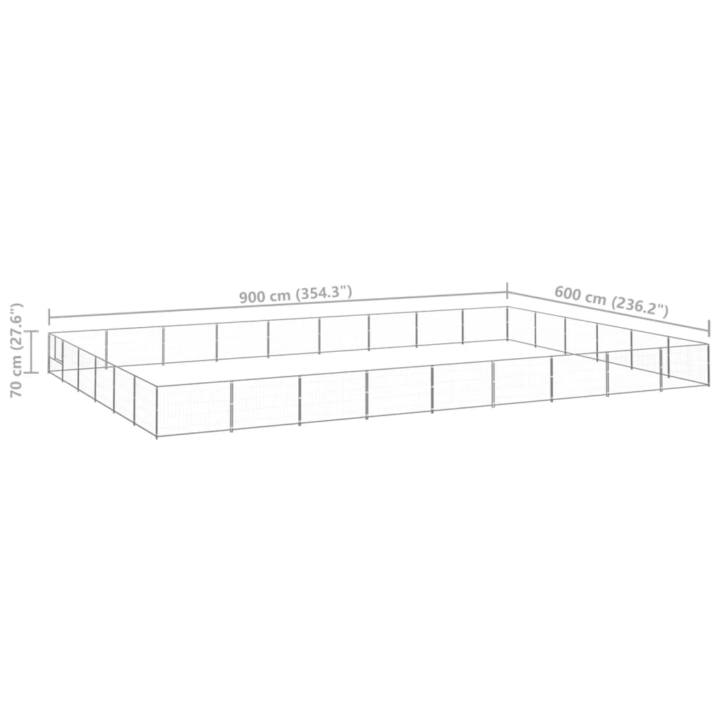 Dog Kennel Silver 54 m² Steel