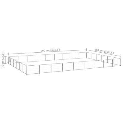 Dog Kennel Silver 54 m² Steel