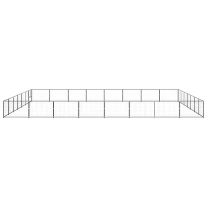 Dog Kennel Black 56 m² Steel