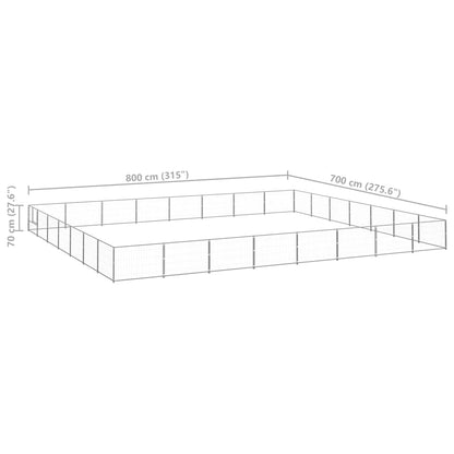 Dog Kennel Silver 56 m² Steel