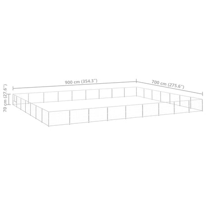 Dog Kennel Silver 63 m² Steel