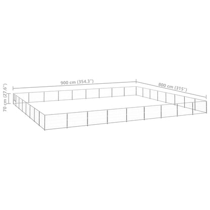 Dog Kennel Silver 72 m² Steel