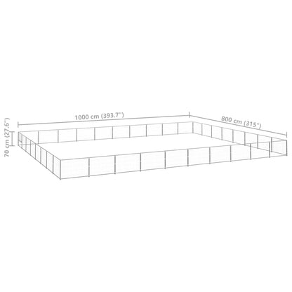 Dog Kennel Silver 80 m² Steel