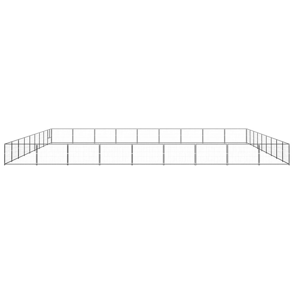 Dog Kennel Black 81 m² Steel