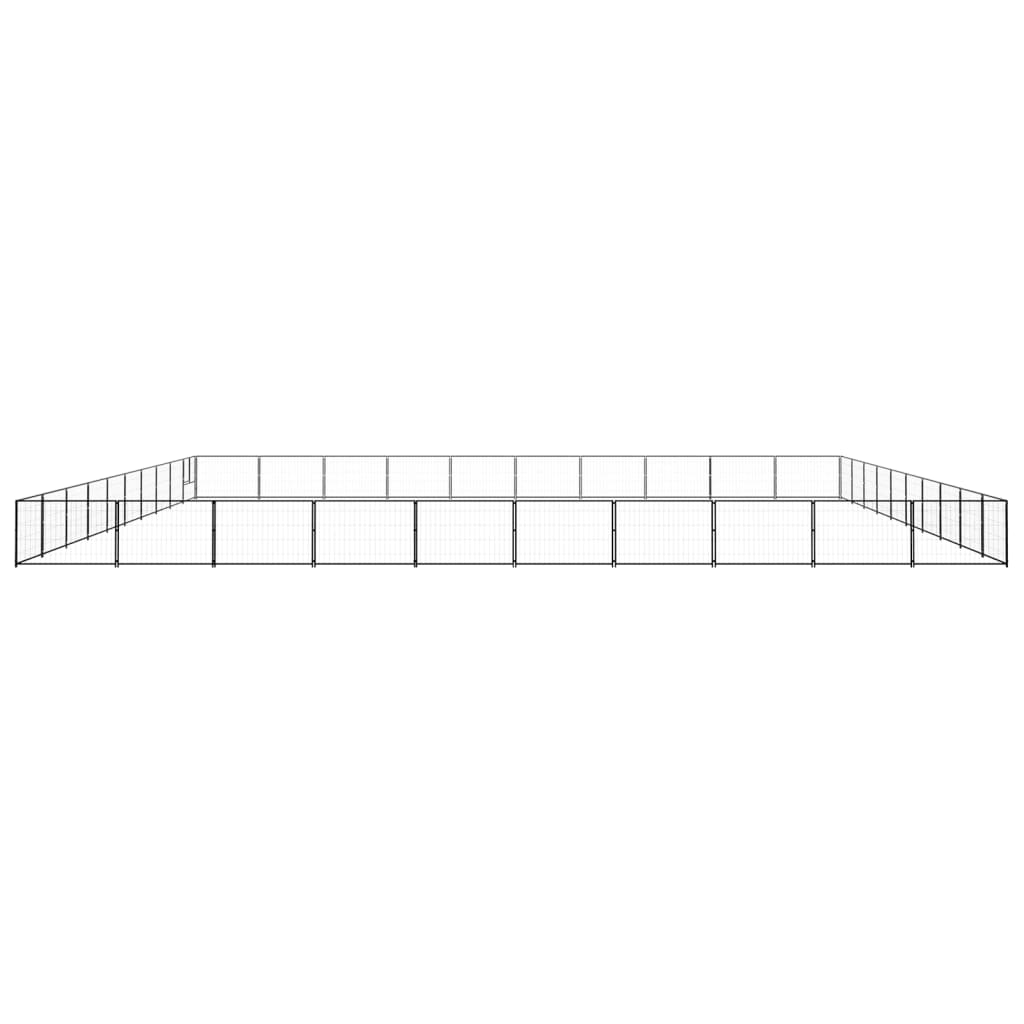 Dog Kennel Black 100 m² Steel