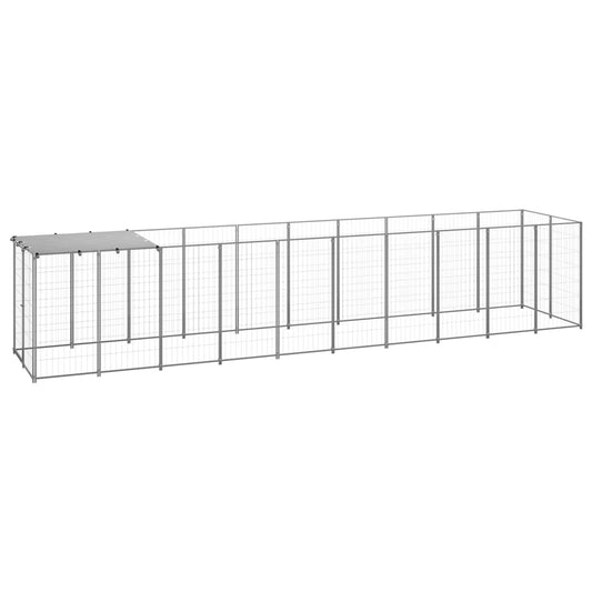 Dog Kennel Silver 6.05 m² Steel