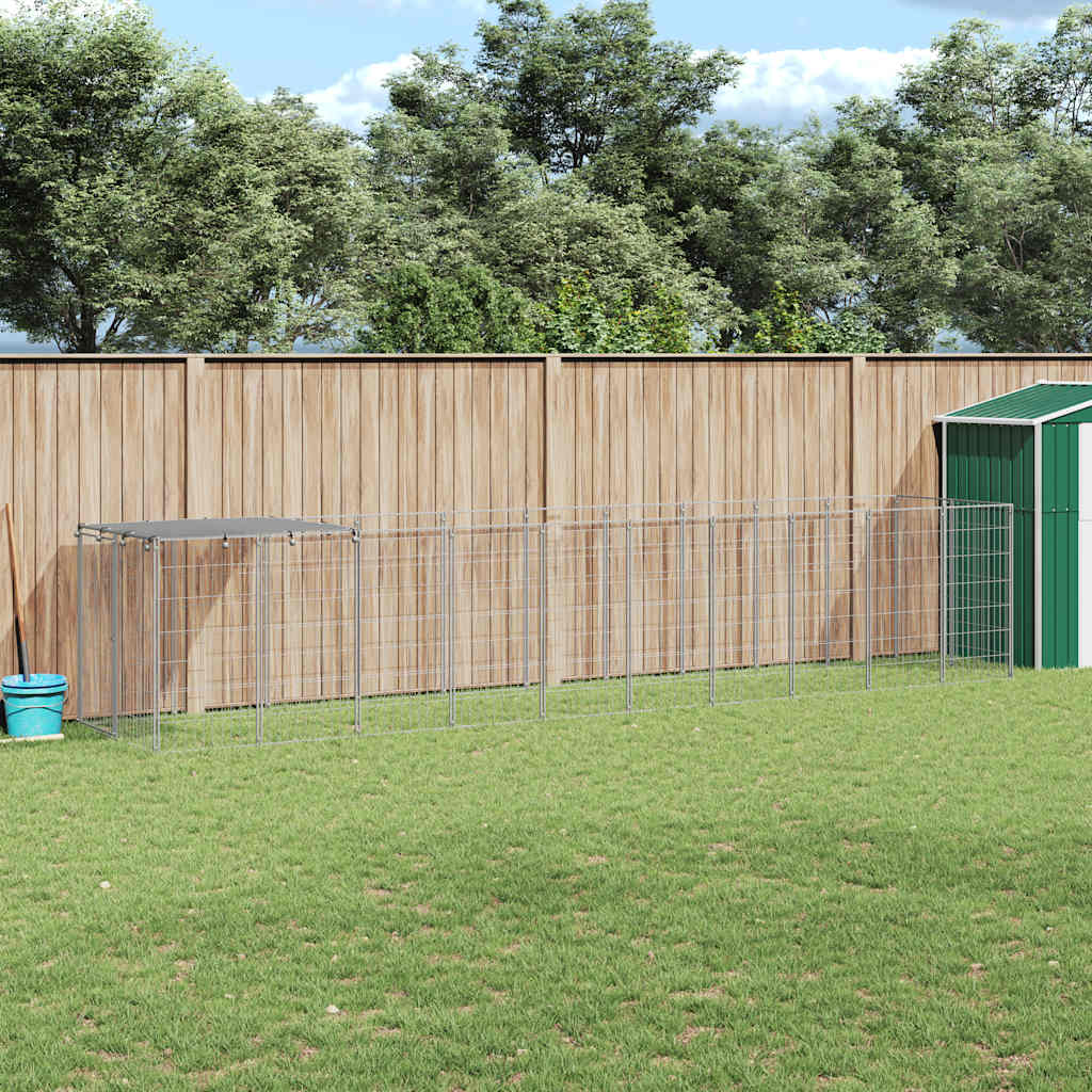Dog Kennel Silver 6.05 m² Steel