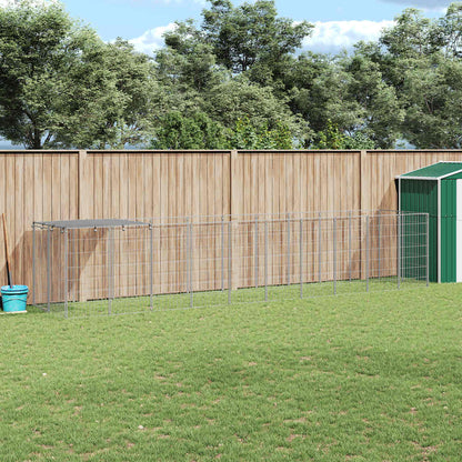 Dog Kennel Silver 6.05 m² Steel