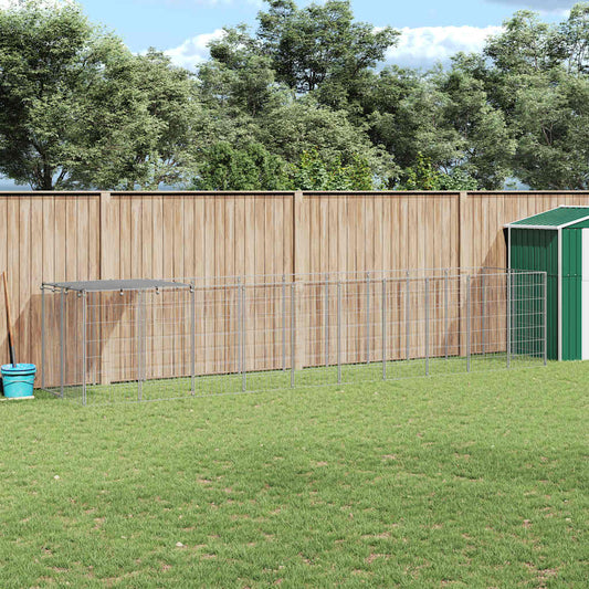 Dog Kennel Silver 6.05 m² Steel