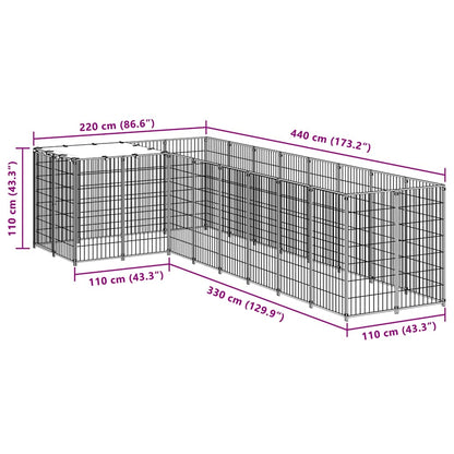 Dog Kennel Silver 6.05 m² Steel
