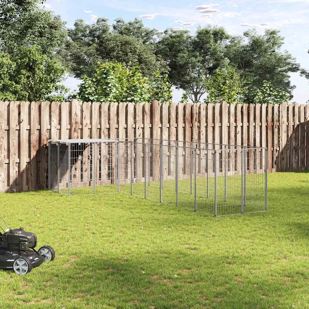 Dog Kennel Silver 6.05 m² Steel