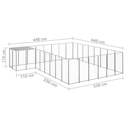 Dog Kennel Silver 15.73 m² Steel