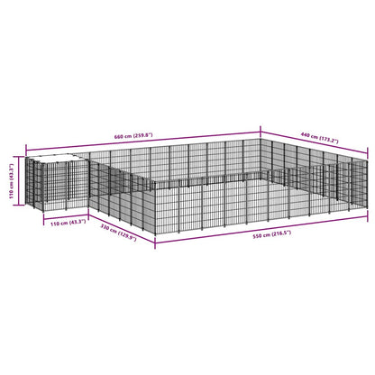 Dog Kennel Silver 25.41 m² Steel