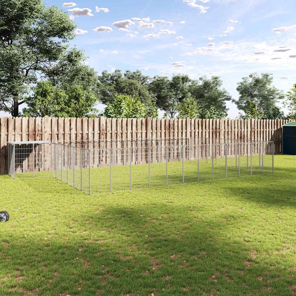 Dog Kennel Silver 25.41 m² Steel