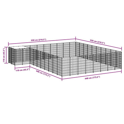 Dog Kennel Silver 25.41 m² Steel