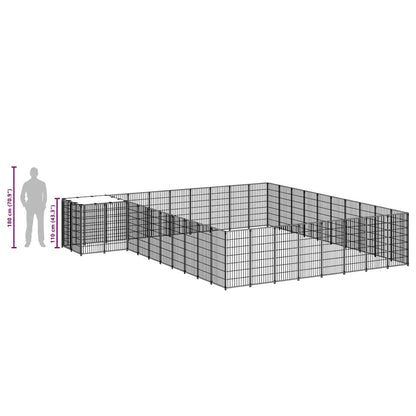 Dog Kennel Silver 25.41 m² Steel