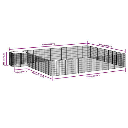 Dog Kennel Silver 37.51 m² Steel