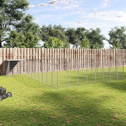 Dog Kennel Silver 37.51 m² Steel