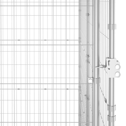 Outdoor Dog Kennel Galvanised Steel with Roof 4.84 m²