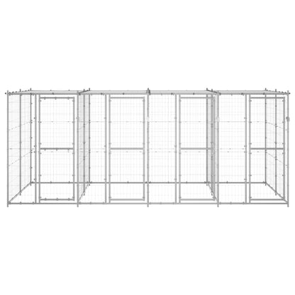 Outdoor Dog Kennel Galvanised Steel with Roof 9.68 m²