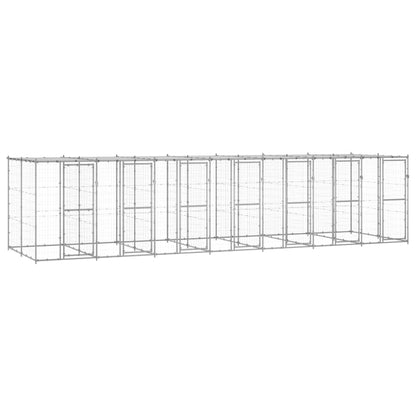 Outdoor Dog Kennel Galvanised Steel with Roof 16.94 m²