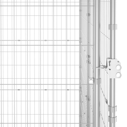 Outdoor Dog Kennel Galvanised Steel with Roof 16.94 m²