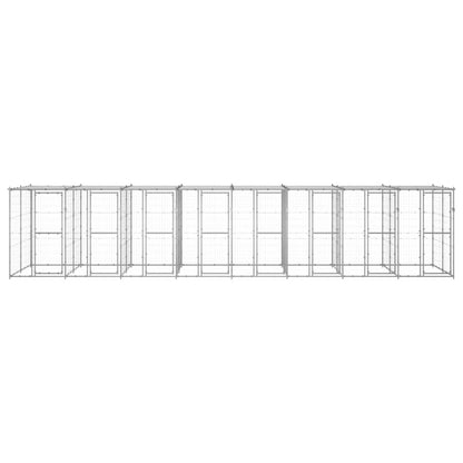 Outdoor Dog Kennel Galvanised Steel with Roof 19.36 m²