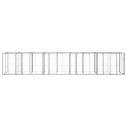 Outdoor Dog Kennel Galvanised Steel with Roof 21.78 m²