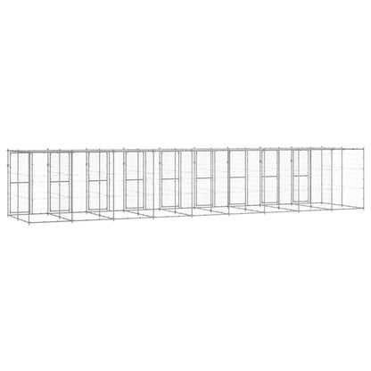 Outdoor Dog Kennel Galvanised Steel with Roof 21.78 m²
