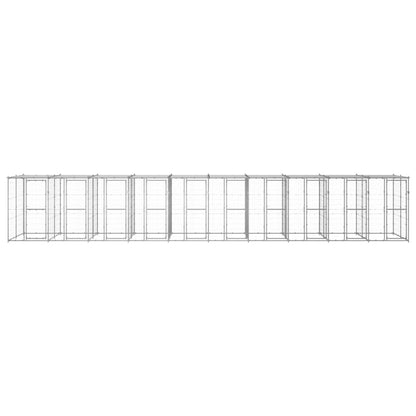 Outdoor Dog Kennel Galvanised Steel with Roof 24.2 m²