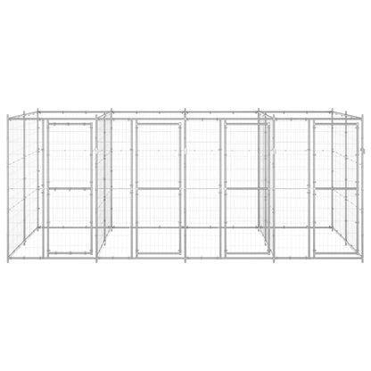 Outdoor Dog Kennel Galvanised Steel 9.68 m²