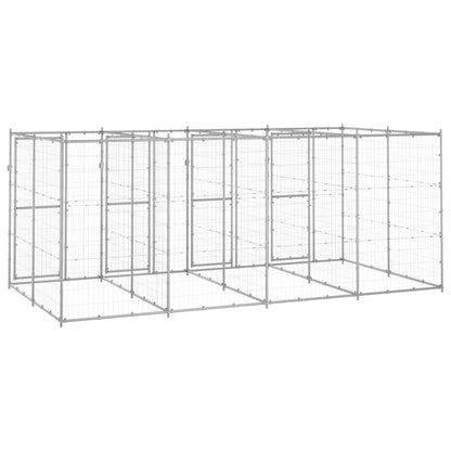 Outdoor Dog Kennel Galvanised Steel 9.68 m²