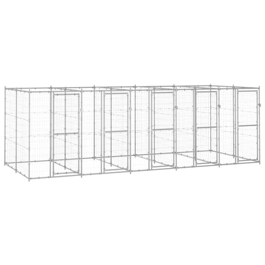 Outdoor Dog Kennel Galvanised Steel 12.1 m²