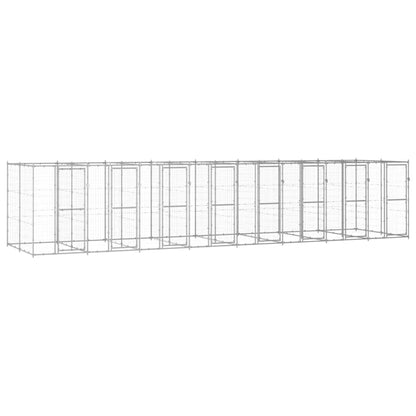 Outdoor Dog Kennel Galvanised Steel 19.36 m²