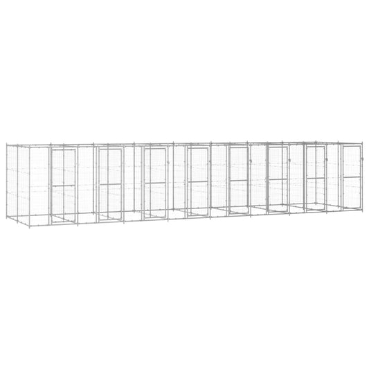 Outdoor Dog Kennel Galvanised Steel 19.36 m²