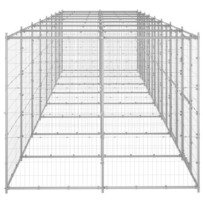Outdoor Dog Kennel Galvanised Steel 19.36 m²