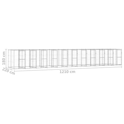 Outdoor Dog Kennel Galvanised Steel 26.62 m²