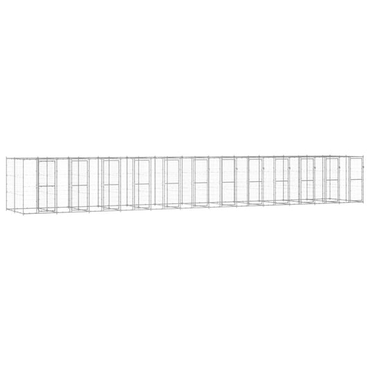 Outdoor Dog Kennel Galvanised Steel 29.04 m²