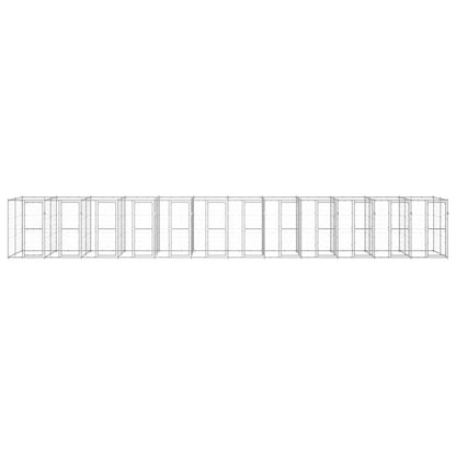 Outdoor Dog Kennel Galvanised Steel 29.04 m²