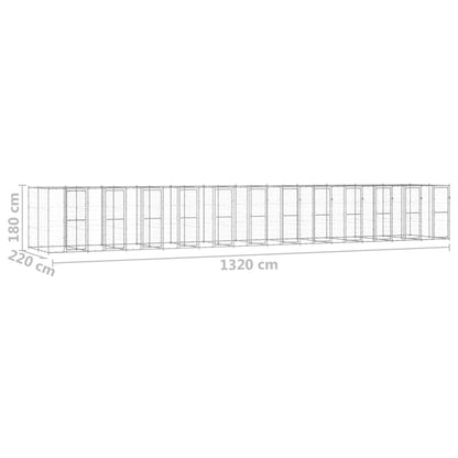 Outdoor Dog Kennel Galvanised Steel 29.04 m²
