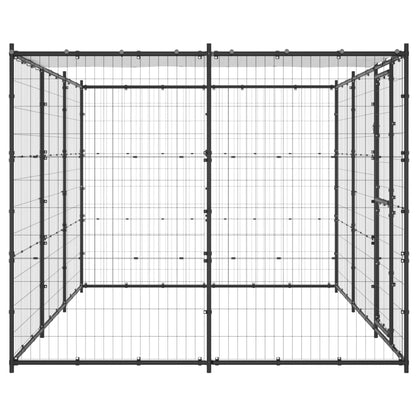 Outdoor Dog Kennel Steel with Roof 7.26 m²