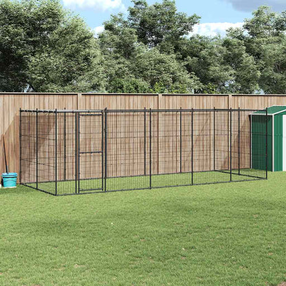 Outdoor Dog Kennel Steel with Roof 12.1 m²