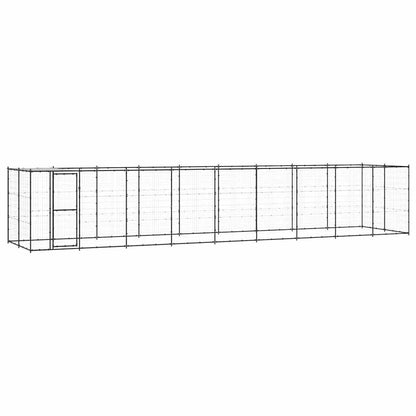 Outdoor Dog Kennel Steel with Roof 21.78 m²