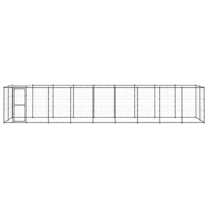 Outdoor Dog Kennel Steel with Roof 21.78 m²