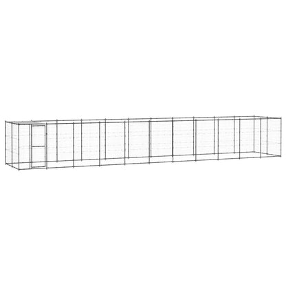 Outdoor Dog Kennel Steel with Roof 26.62 m²