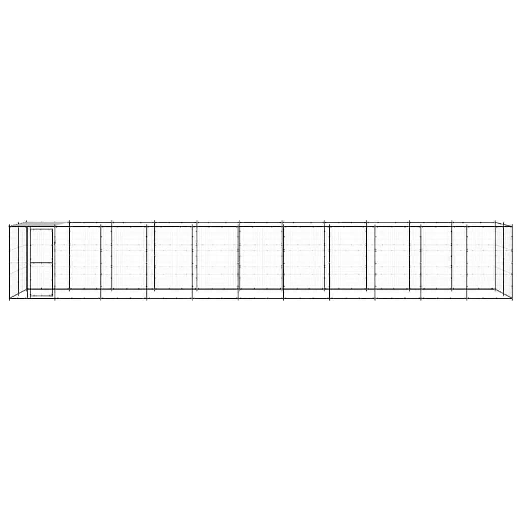 Outdoor Dog Kennel Steel with Roof 26.62 m²